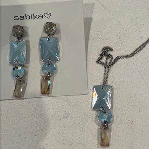 Sabika Chic Blue and Silver Earrings
